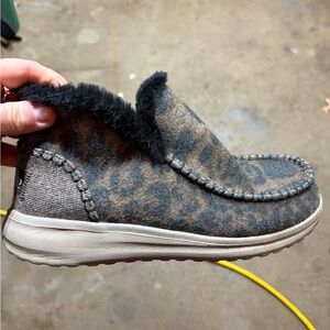 Hey Dude Women’s Leopard Print Shoes- Black and Brown